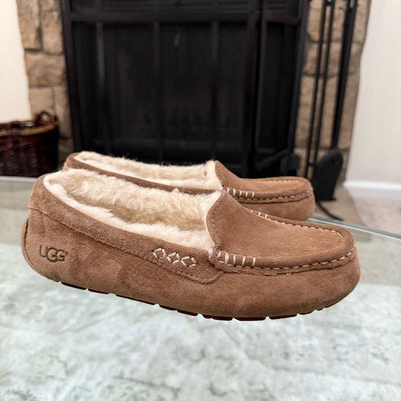 UGG Ashley Water Resistan Chestnut Suede Brown Slippers Women’s Size 7 - Picture 8 of 12
